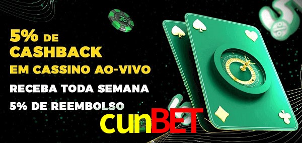 Promoções do cassino ao Vivo cunbet